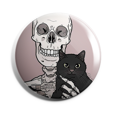 cat with Skelton Brooch