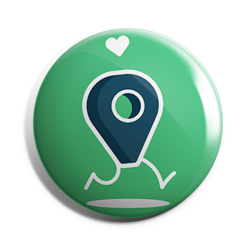 Walking Location icon Brooch