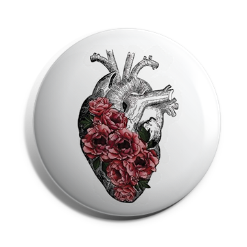 Flowered Heart Brooch