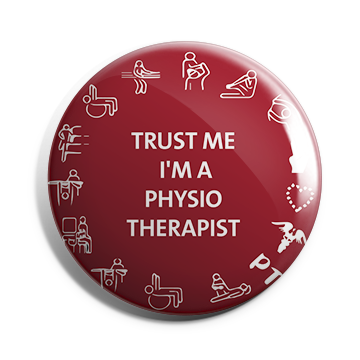 Trust me I'm a Physio Therapist Brooch (Red)
