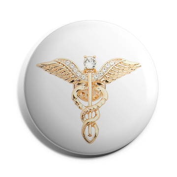 Medical Symbol Caduceus Stethoscope Brooch