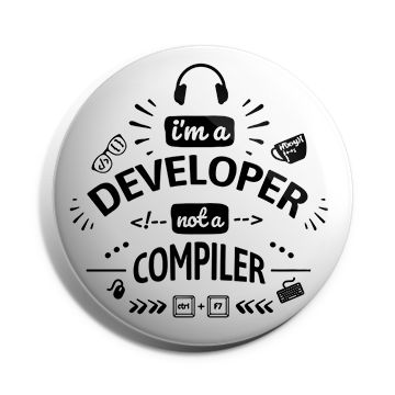 I'm a Developer Not a Compiler Brooch