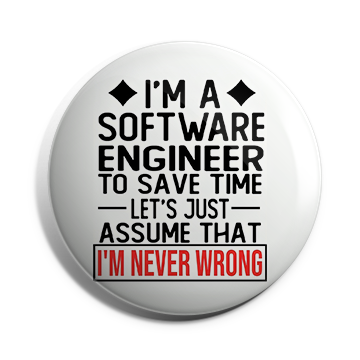 I'm a Software Engineer to Save Time Brooch