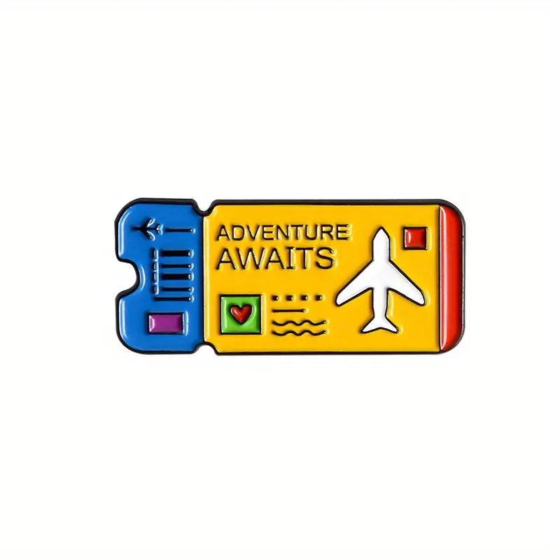 Air Ticket Enamel Pin (Yellow)