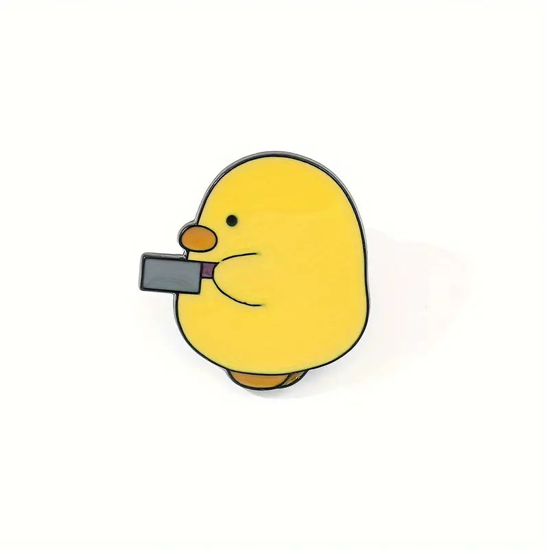 Duck with Knife Enamel Pin