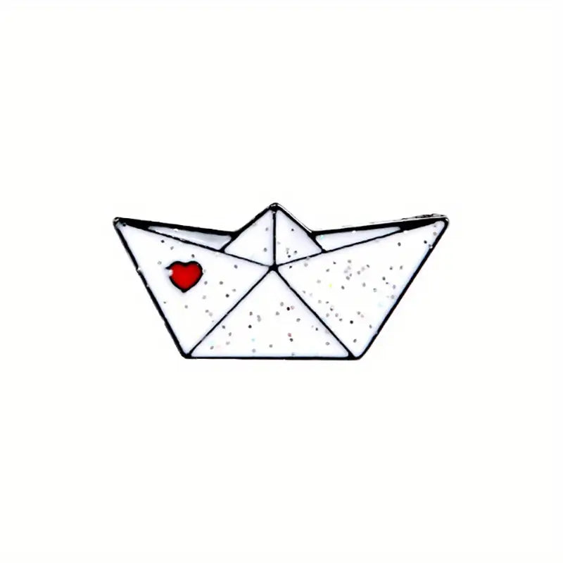 White Boat Enamel Pin