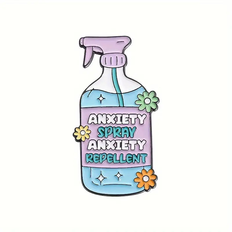 Anxiety Spray Enamel Pin