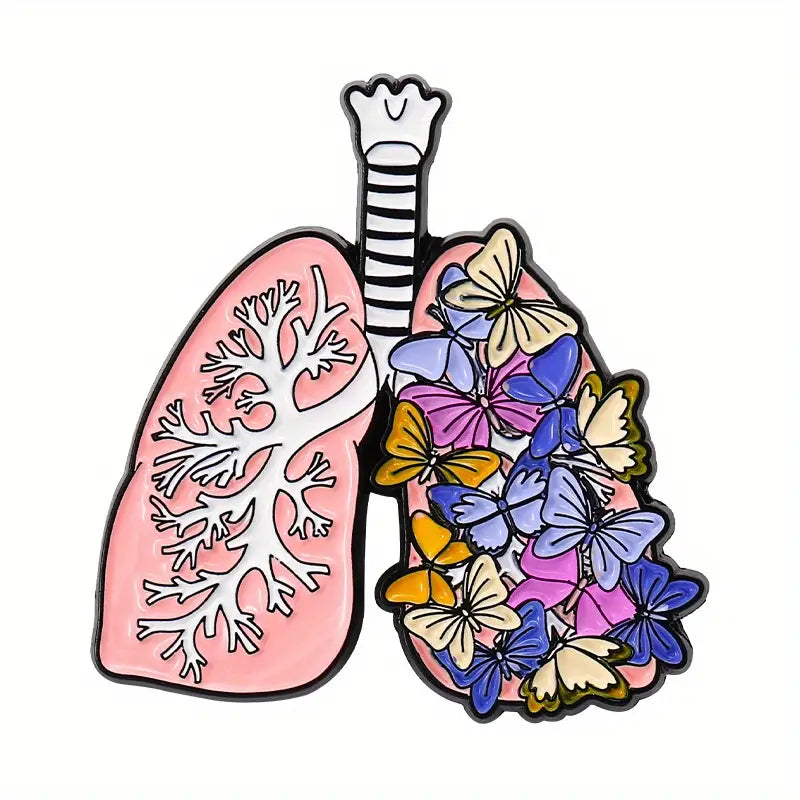 Floral Organ Lungs Enamel Pin