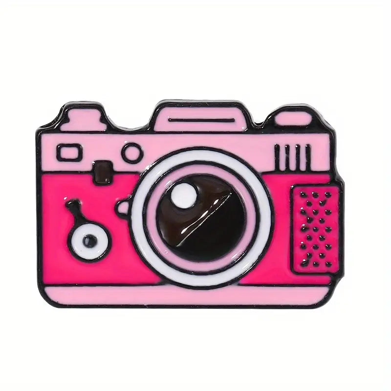 Pink Camera Cartoon Enamel Pin