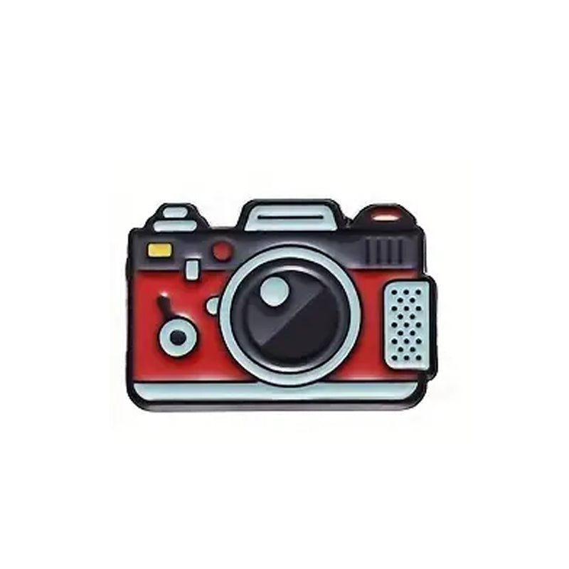 Red Camera Cartoon Enamel Pin
