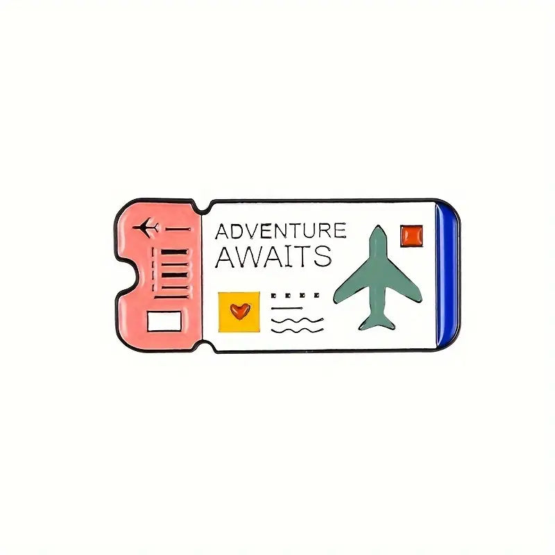 Adventure Awaits ticket Enamel Pin