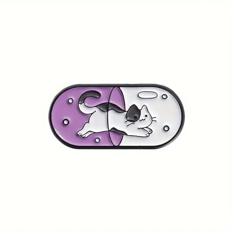 Cat Capsule Pill Enamel Pin