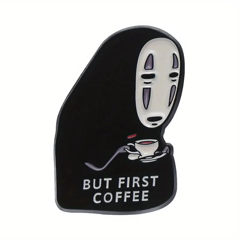 Anime But First Coffee Enamel Pin