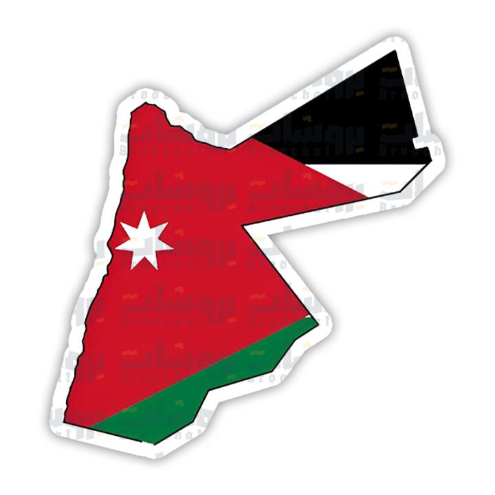 ستيكر خريطة الأردن (علم)