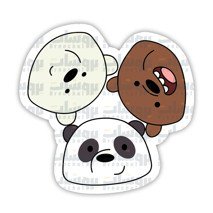 ستيكر وجوه الدببة الثلاثة