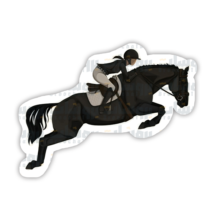 ستيكر حصان مع فارس
