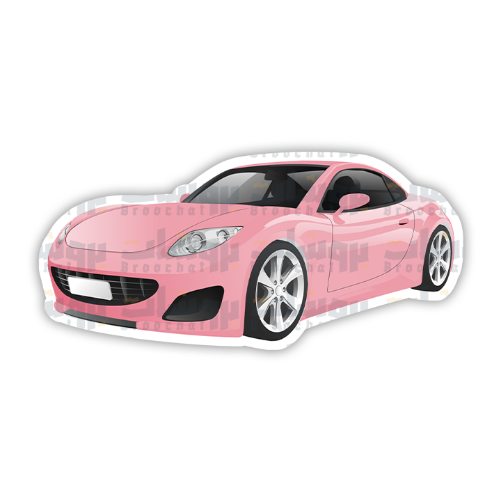 Pink sports car Sticker