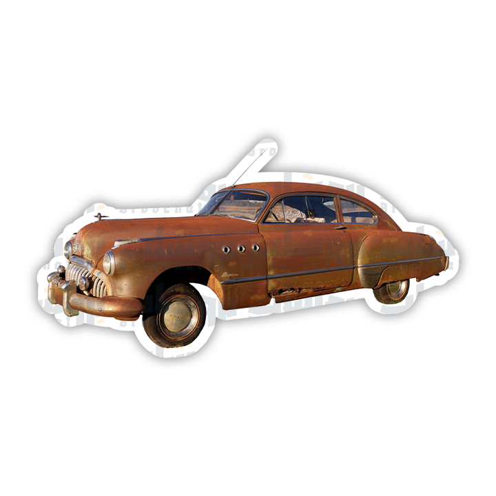 Brown Vintage Car Sticker