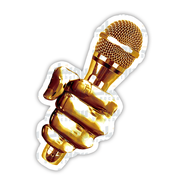Gold microphone Sticker
