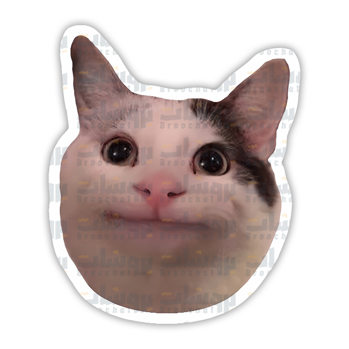 Smiling Beluga Cat Sticker