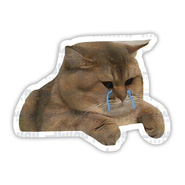 I want to cry don’t talk to me cat face Sticker
