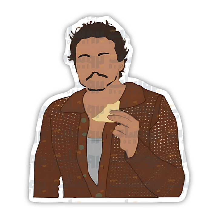 Pedro Pascal Eating Sandwich Sticker