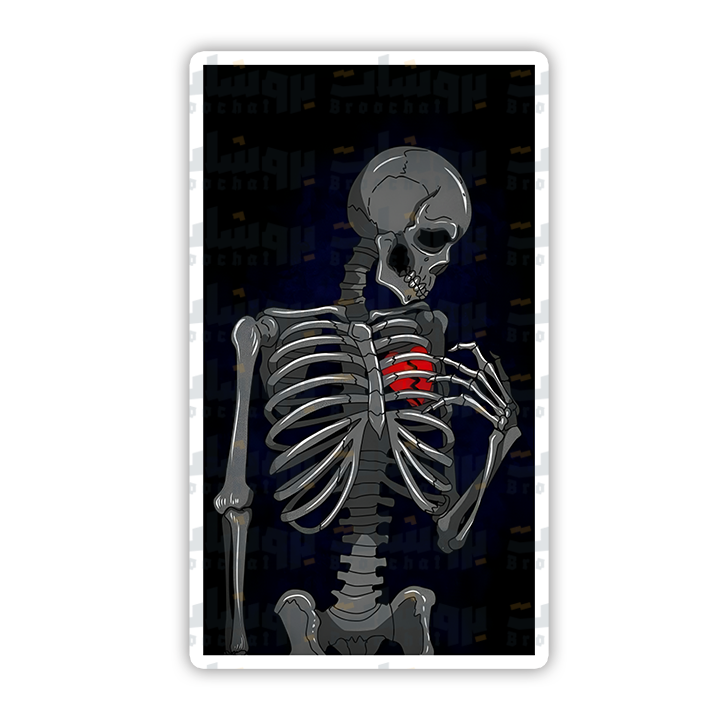 Break Heart Skeleton Sticker