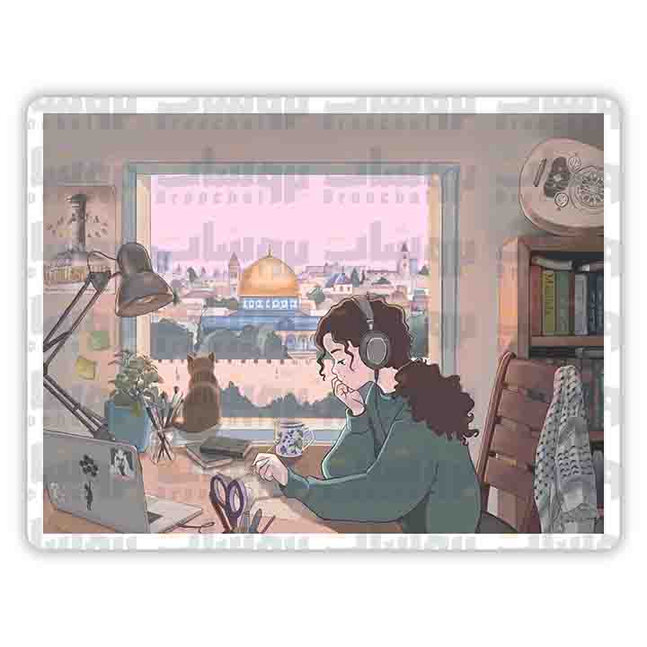 (ستيكر دراسة (شباك قبة الصخرة