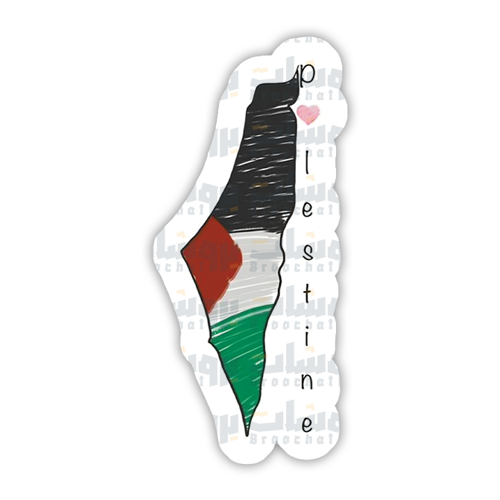 ستيكر خريطة فلسطين علم