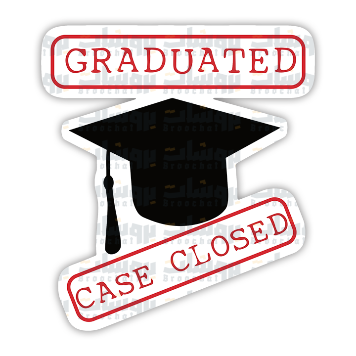 graduated case closed Sticker