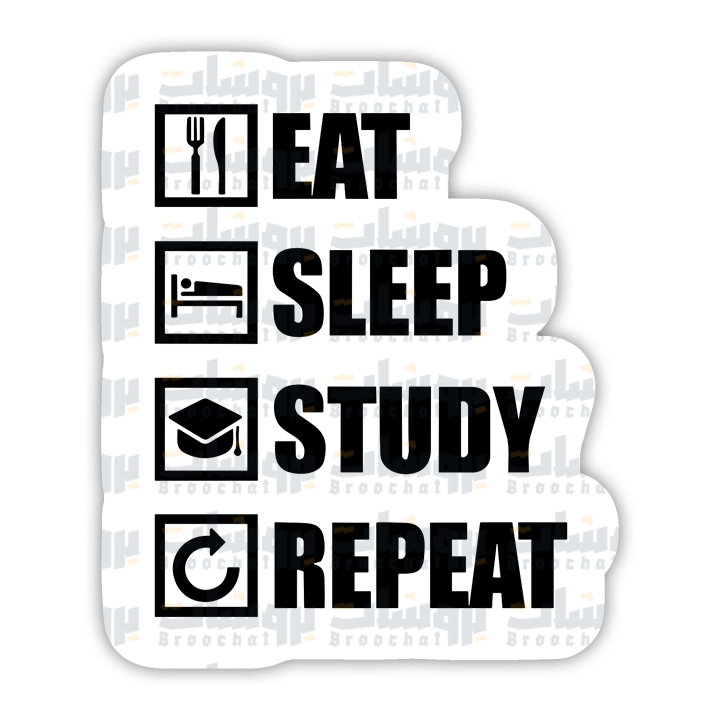 eat sleep study repeat Sticker