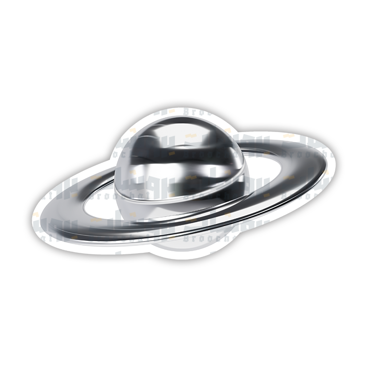 Y2K Chrome Planet Saturn Sticker