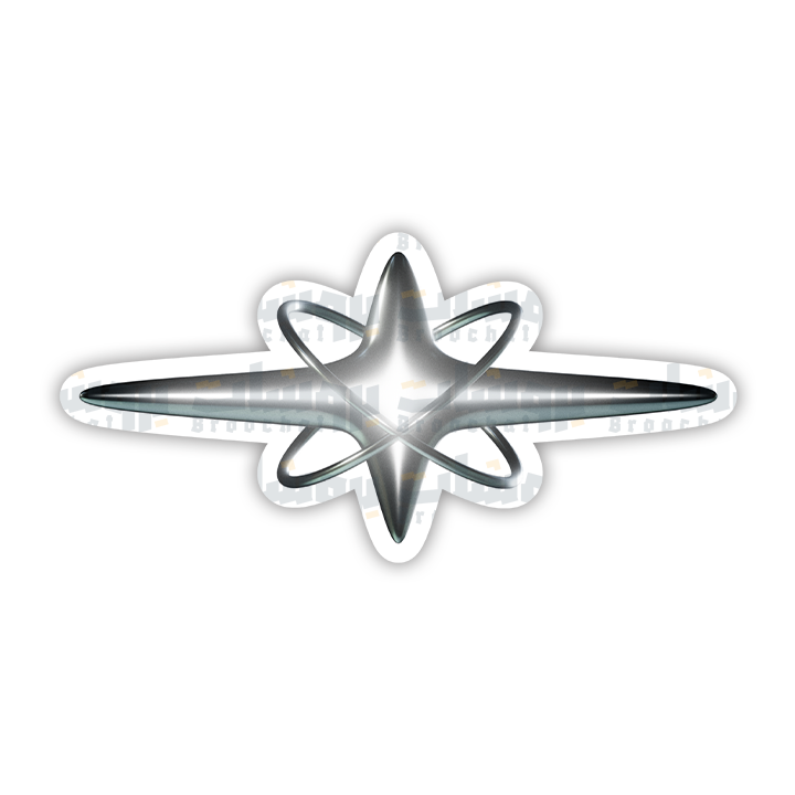 Y2K Chrome Planet Star Sticker