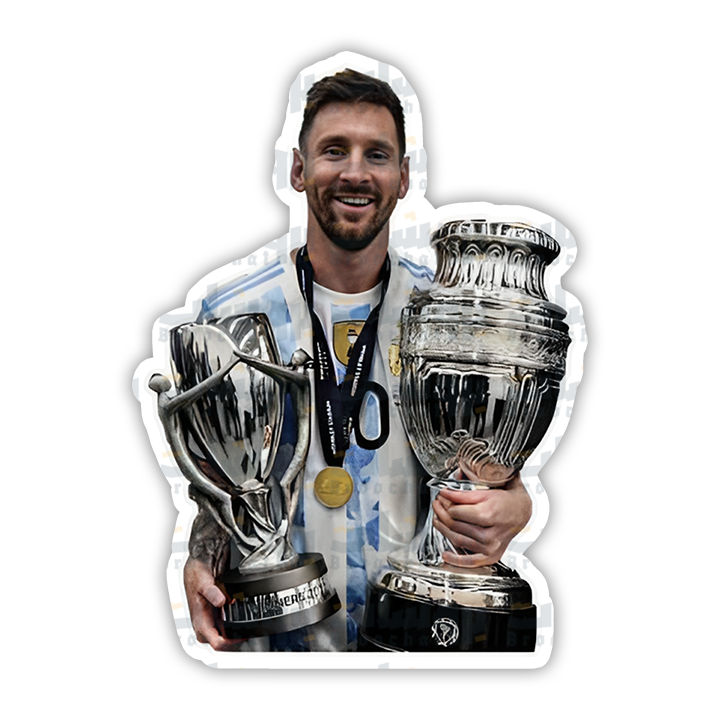 ستيكر ميسي مع كأس الكوبا أميركا و كأس الفيناليسيما