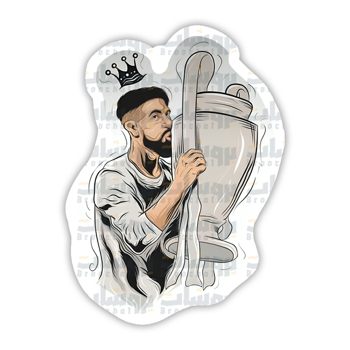 ستيكر سيرخيو راموس مع كأس بطولة دوري أبطال أوروبا