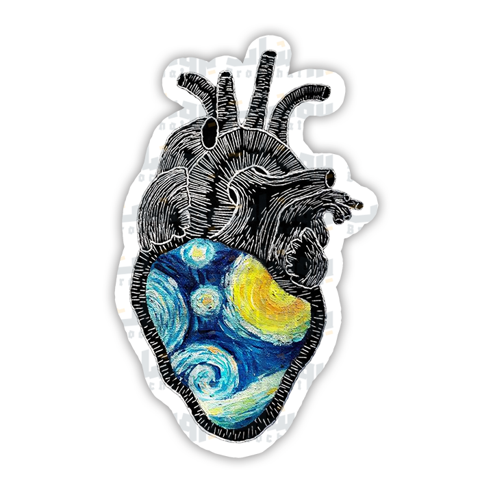 The Starry Night Heart Sticker