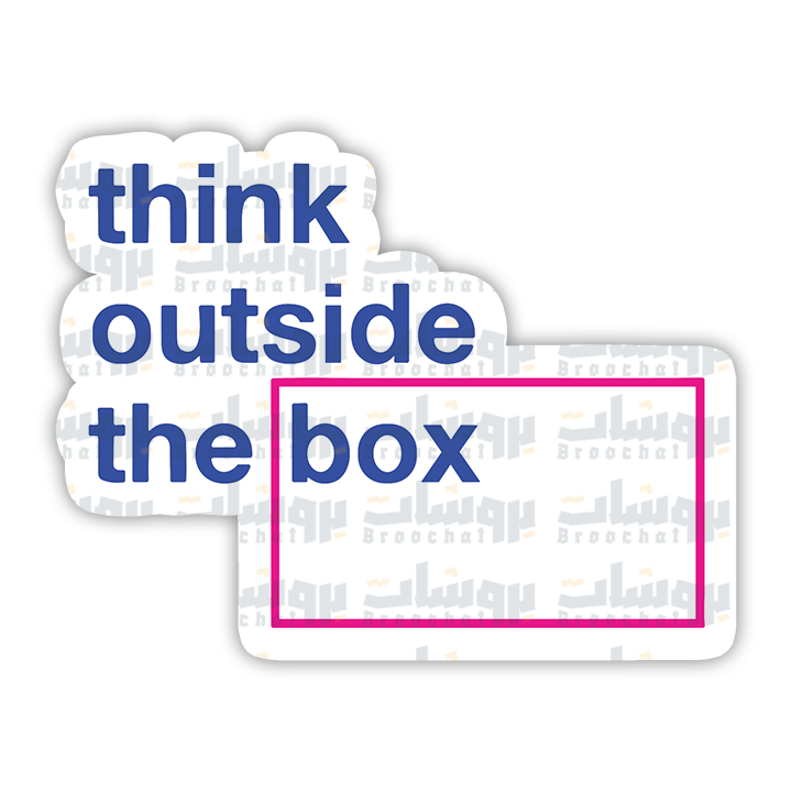 think out the box Sticker (Blue & Red)