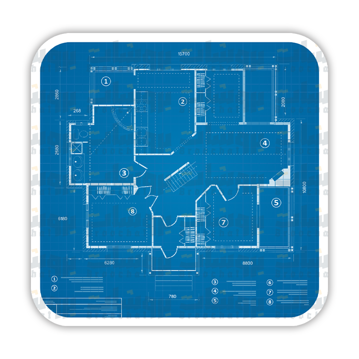 Blueprint House Plan Sticker