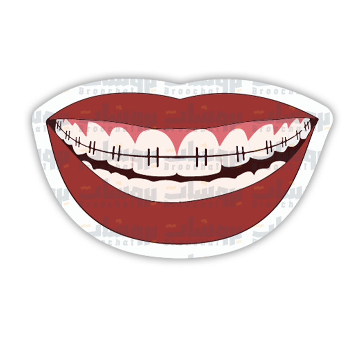 Smiling mouth with Braces Sticker