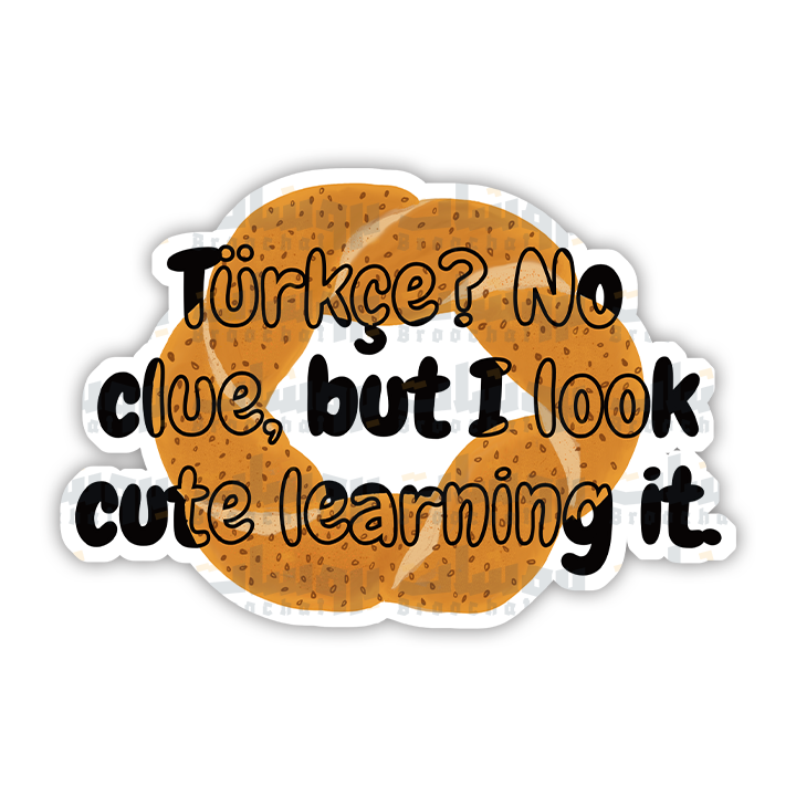 No Türkçe? clue, but I look cute learning it Sticker