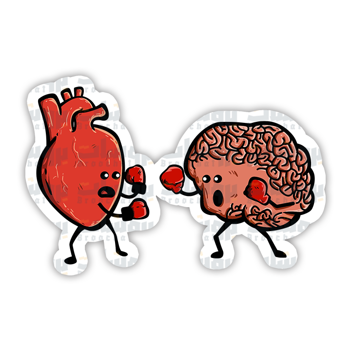 Heart and Brain Boxing Sticker