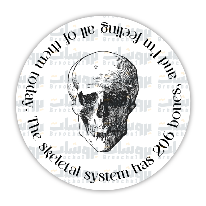 The skeletal system has 206 bones Sticker