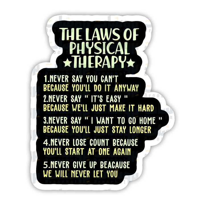 The laws of physical therapy Sticker