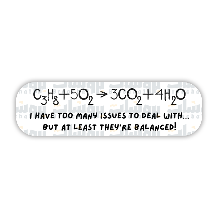 CzHg+5O2→3CO2+4H2O Sticker