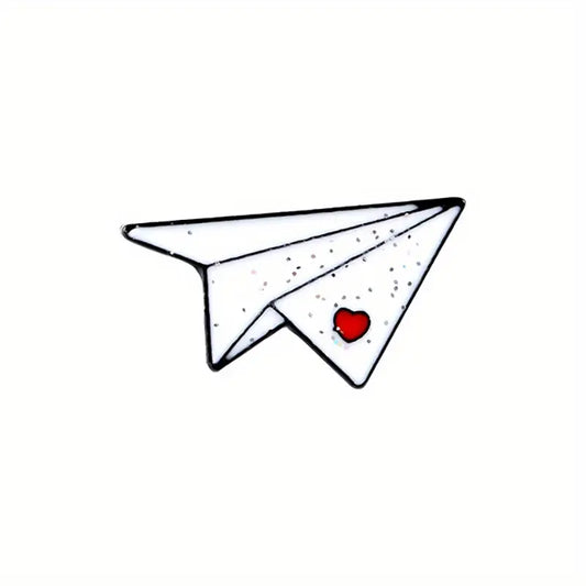 White Airplane Enamel Pin