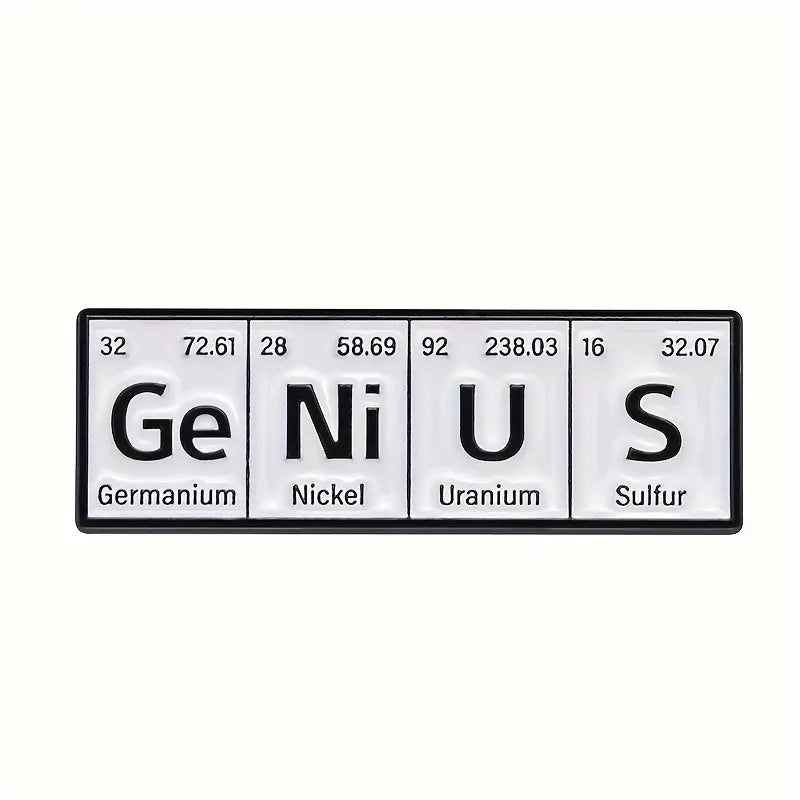 Genius Periodic Table Enamel Pin