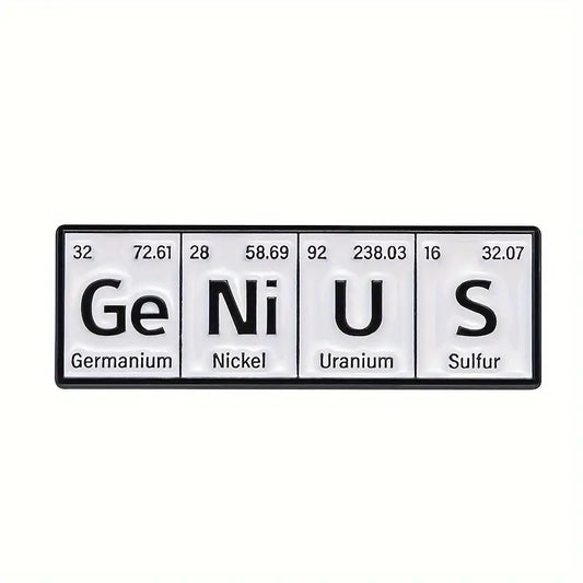 Genius Periodic Table Enamel Pin