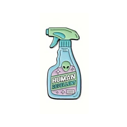 Human Repellent Spray Enamel Pin