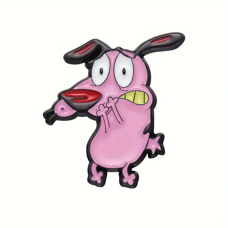 Courage the Cowardly Dog Cartoon Enamel Pin