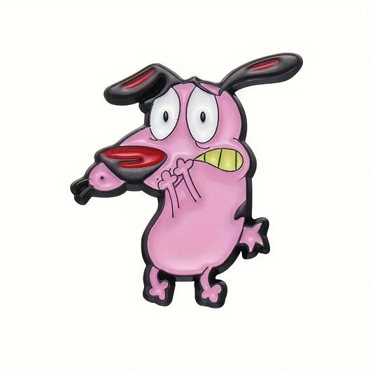 Courage the Cowardly Dog Cartoon Enamel Pin